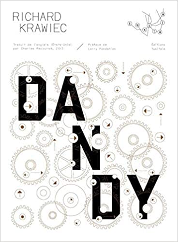 A poster of the word " dandy " with gears and wheels.